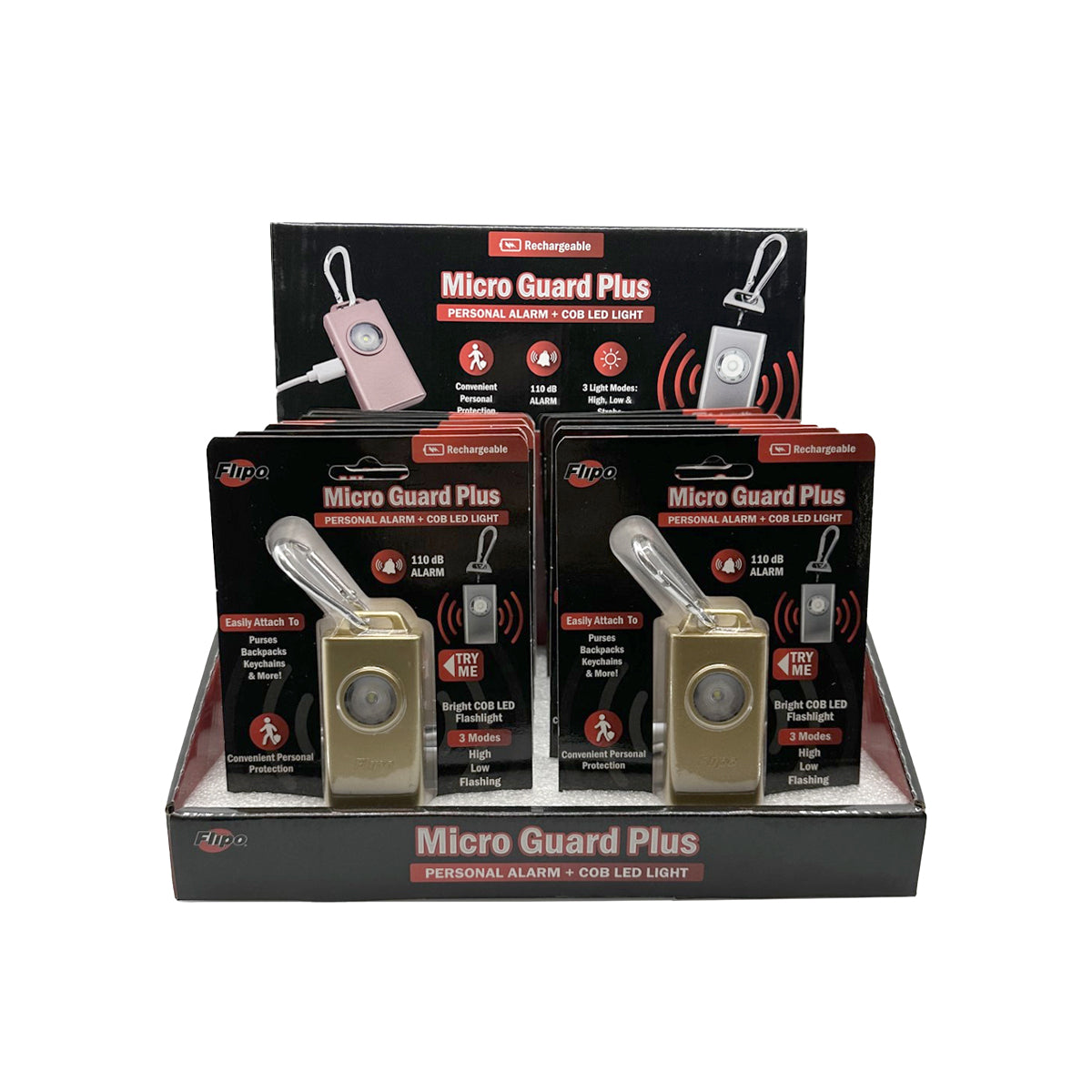 Micro Guard™ Plus Personal Alarm + COB LED Flashlight