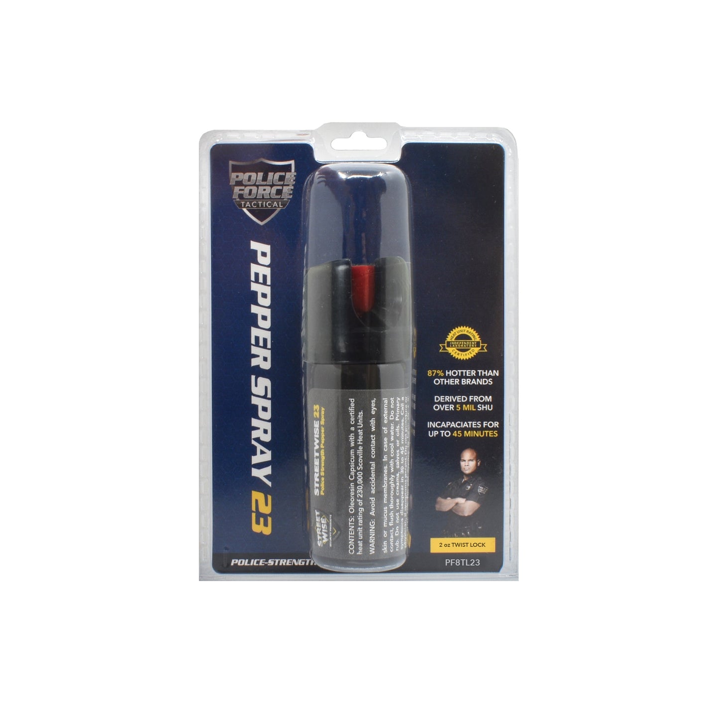 Police Force 23 Stream Pepper Spray 2 oz Twist Lock