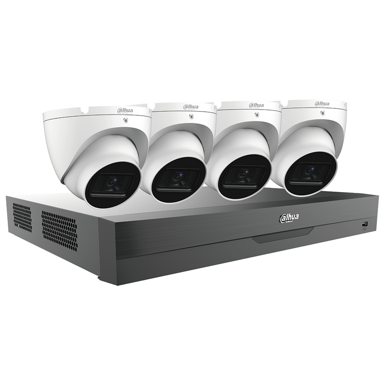 Dahua 2MP IR IP67 AI HDCVI 4 Eyeball Cameras+ 6-Ch DVR Security System 2.8 mm