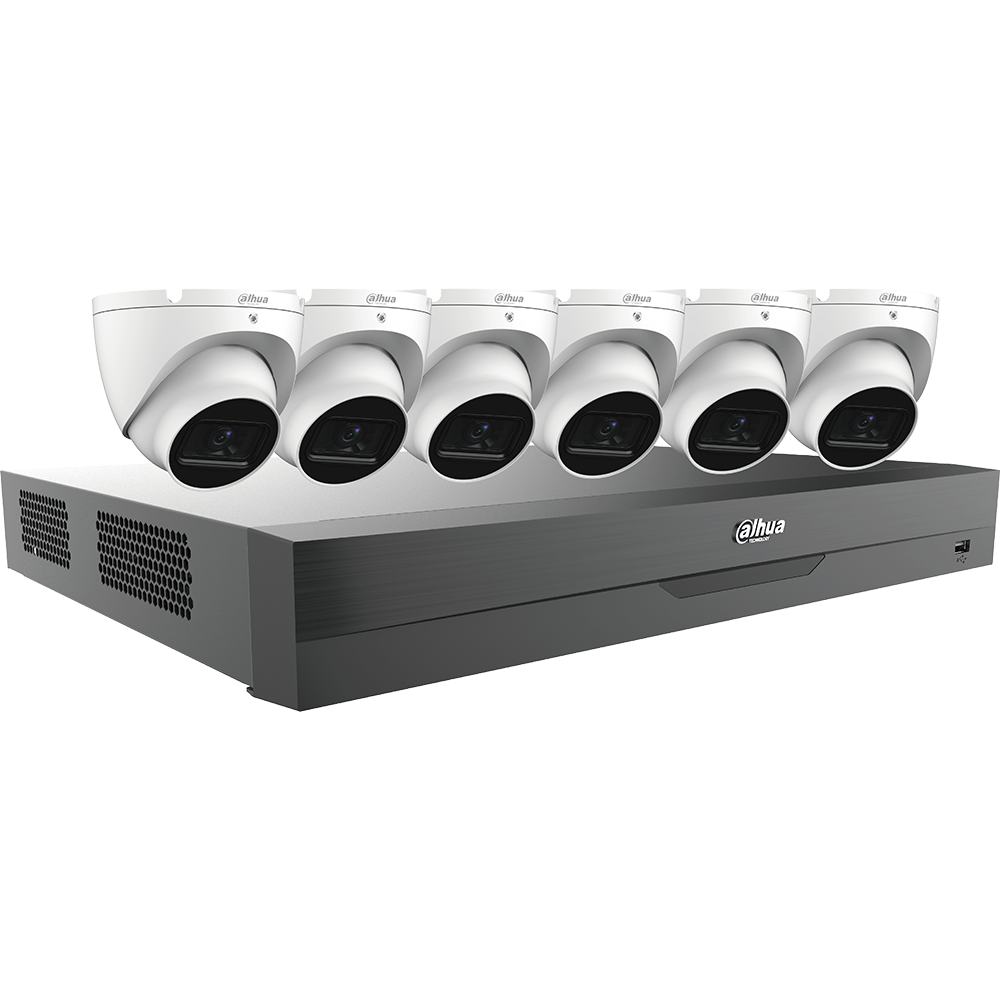 Dahua 5MP IP67 IR AI Eyeball Cameras + HDCVI 8CH DVR Security System 2.8 mm Lens