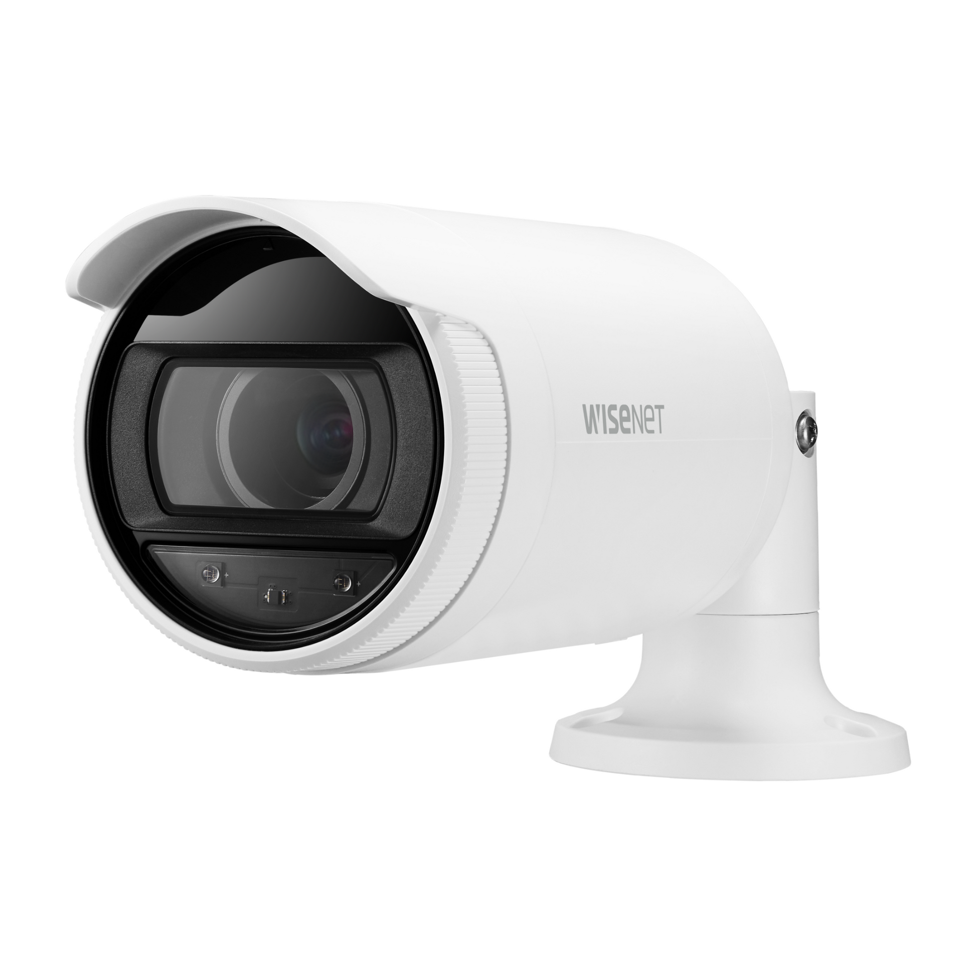 Hanwha PoE bullet camera with Micro SD card slot for local video storage