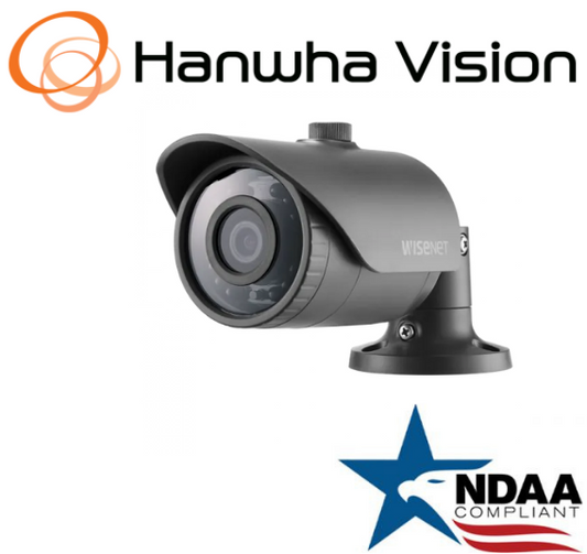 Front view of Hanwha Techwin HCO 6020R 2MP analog bullet camera
