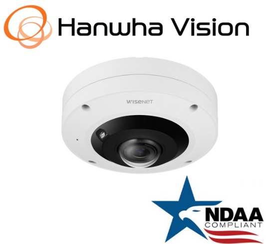 Hanwha Techwin XNF 9013RV fisheye camera front view with 12 megapixel lens