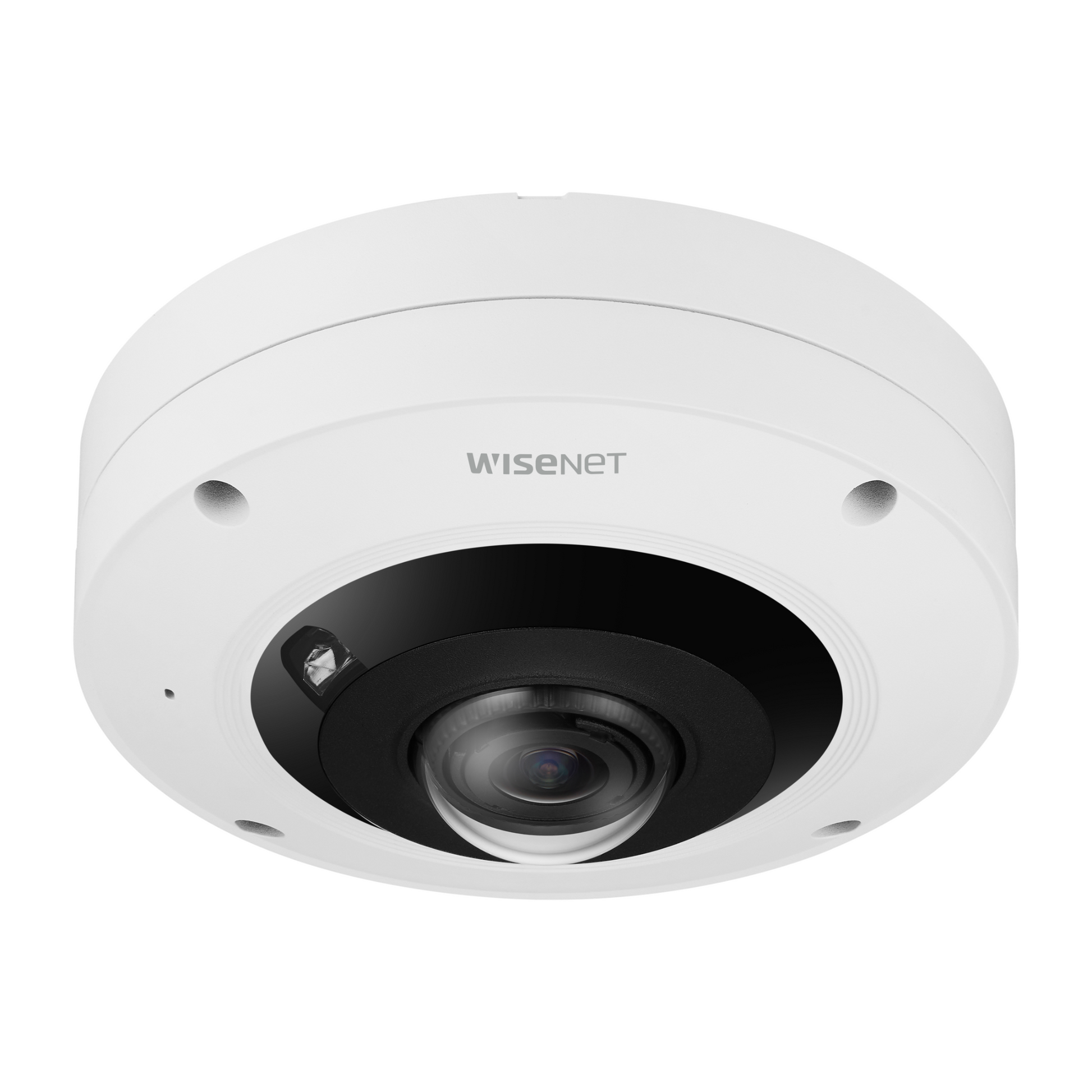 Hanwha Wisenet 360 camera installed outdoors for full coverage surveillance