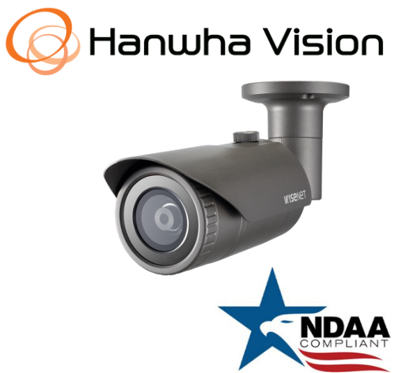 Hanwha Techwin QNO-7012R 4MP POE IR Bullet IP Security Camera with 2.8mm Lens