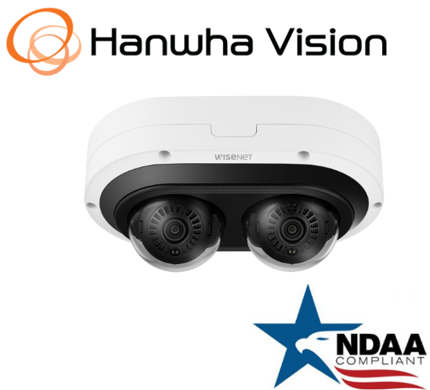 Hanwha Techwin PNM-C7083RVD 2CH POE+ AI IP Security  Dome Camera 3~6mmLens white