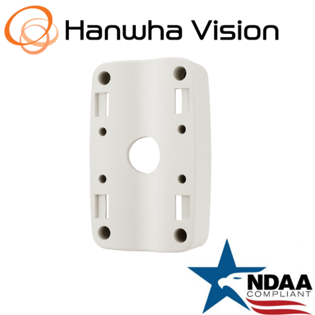 Hanwha Techwin SBP-300PM1 Pole Mount Base Adapter Ivory Color Security Accessory