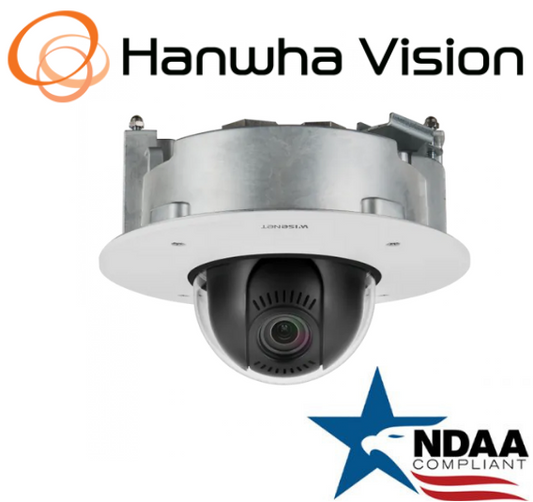 Hanwha Techwin XND-8081FZ 5MP Flush Mount PTRZ Dome SecurityCamera 3.6~9.4mmLens