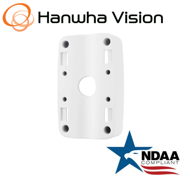 Hanwha Techwin  SBP-300PMW1  Pole Mount Base Adapter Aluminum Security Accessory