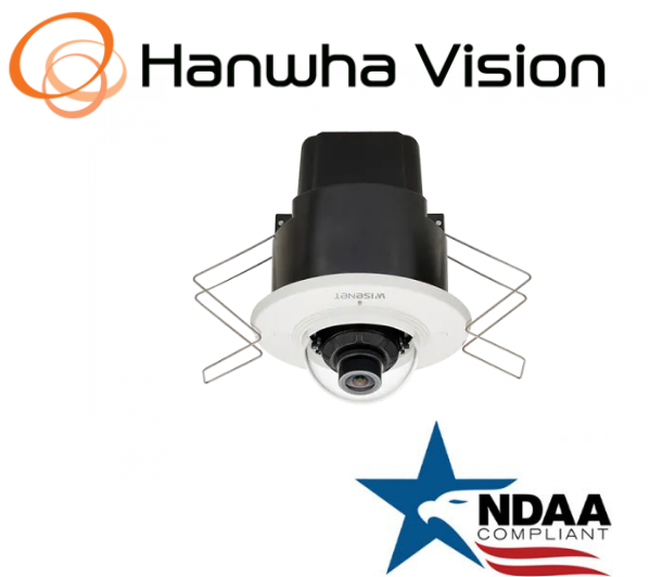 Hanwha Techwin XND-6011F 2MP PoE Flush Mount IP Security Dome Camera 2.8mm Lens