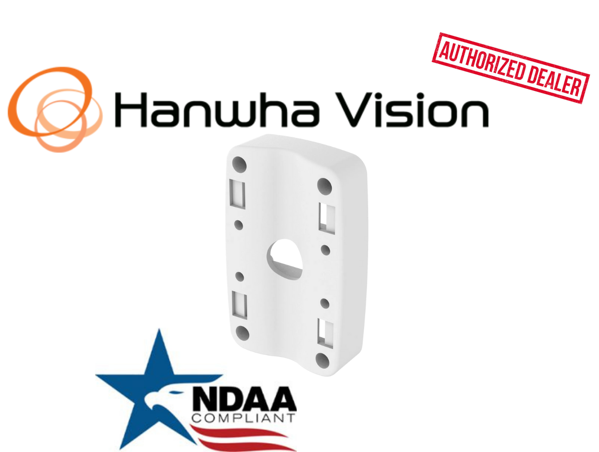 Hanwha Vision  SBP-300PMW2 White Pole Mount Adapter Aluminum Security Accessory