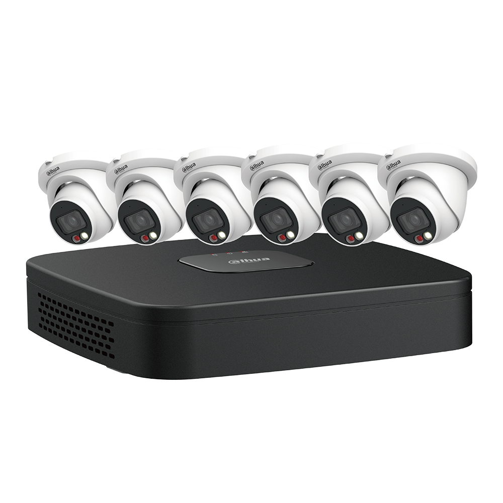 Dahua 8-Ch NVR +6 x 4MP Night Color Analytics+ Eyeball Camera Security System