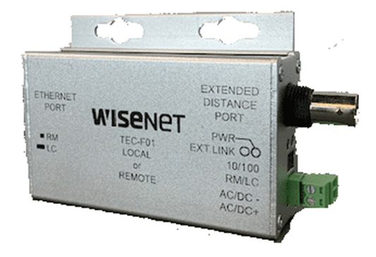 Hanwha Techwin TEC-F01 Single-Channel Ethernet over COAX with Pass-through PoE