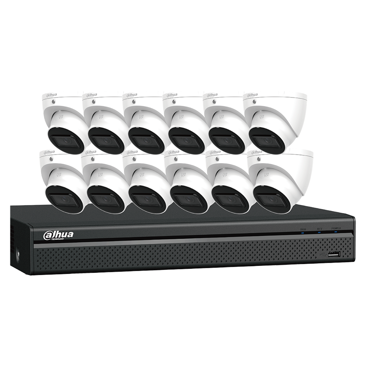Dahua 4MP IP67 IP E-VU Eyeball 12 Cameras+16-Ch NVR Security System 2.8 mm lens