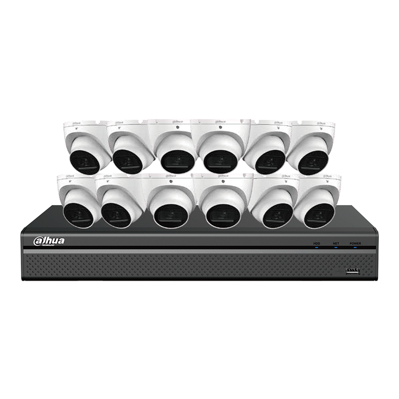 Dahua 4K IP67 PoE Audio IP E-VU 12 Cameras+16-Ch NVR Security System 2.8 mm lens