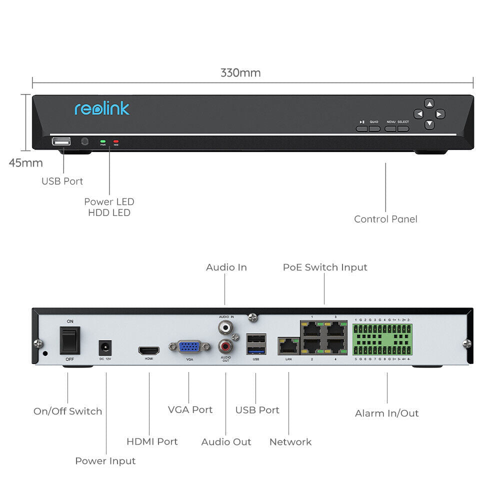 Reolink 36CH Network Video Recorder NVR for Security Camera System No HDD - Secure IT Global