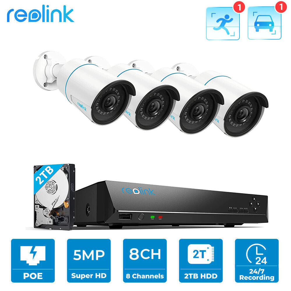 Reolink 5MP 8CH NVR PoE IP Security Camera Kit with Person/Vehicle Detection - Secure IT Global
