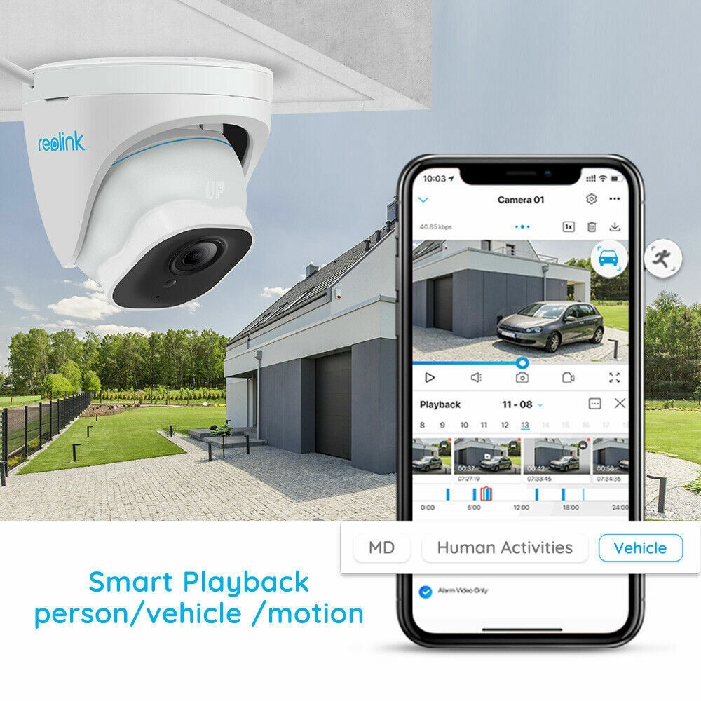 Reolink 16CH NVR 4K UHD PoE Audio Recording 4TB HDD Smart Security Camera System