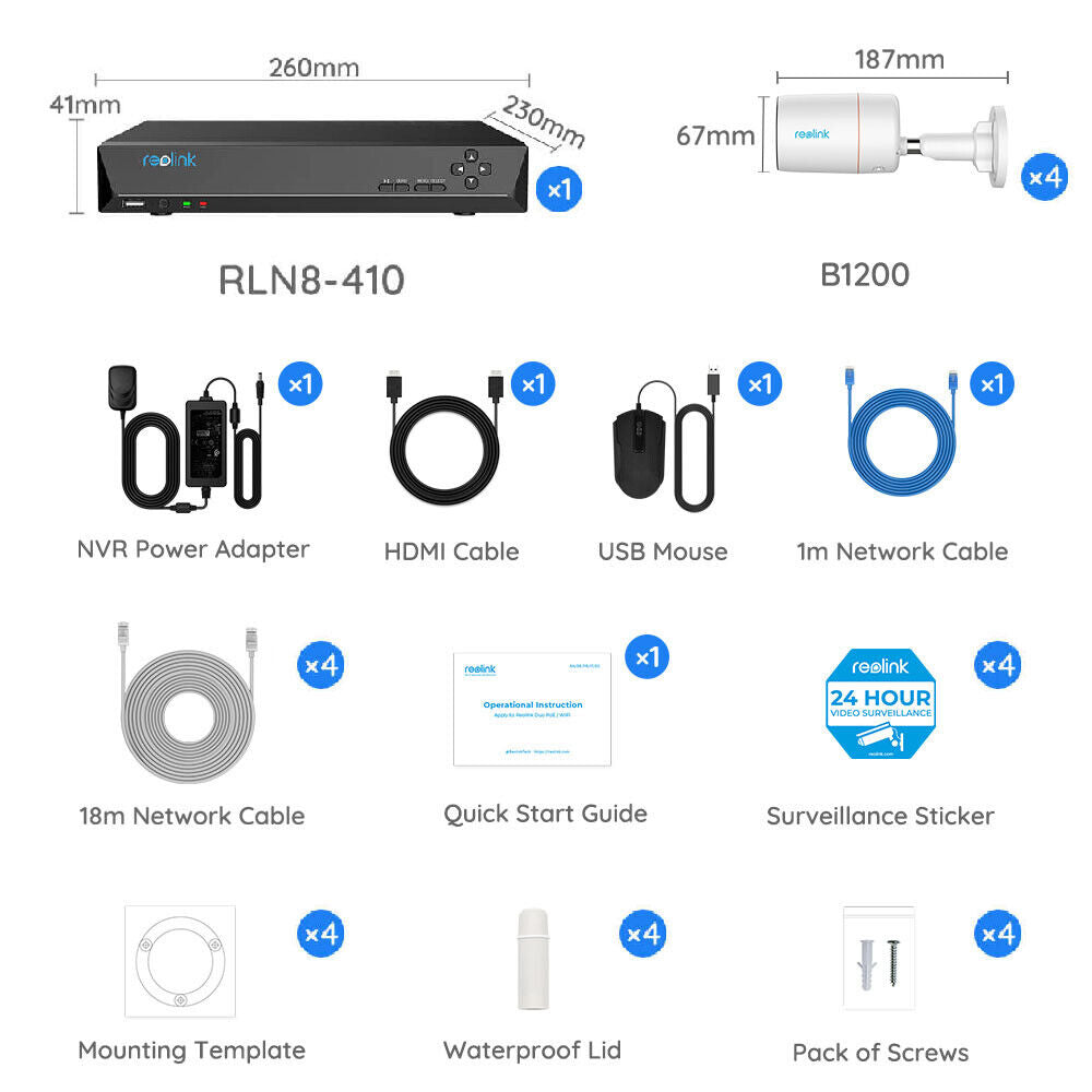 Reolink 2TB 8CH NVR 12MP POE 2-Way Audio Person Detection Security Camera System - Secure IT Global