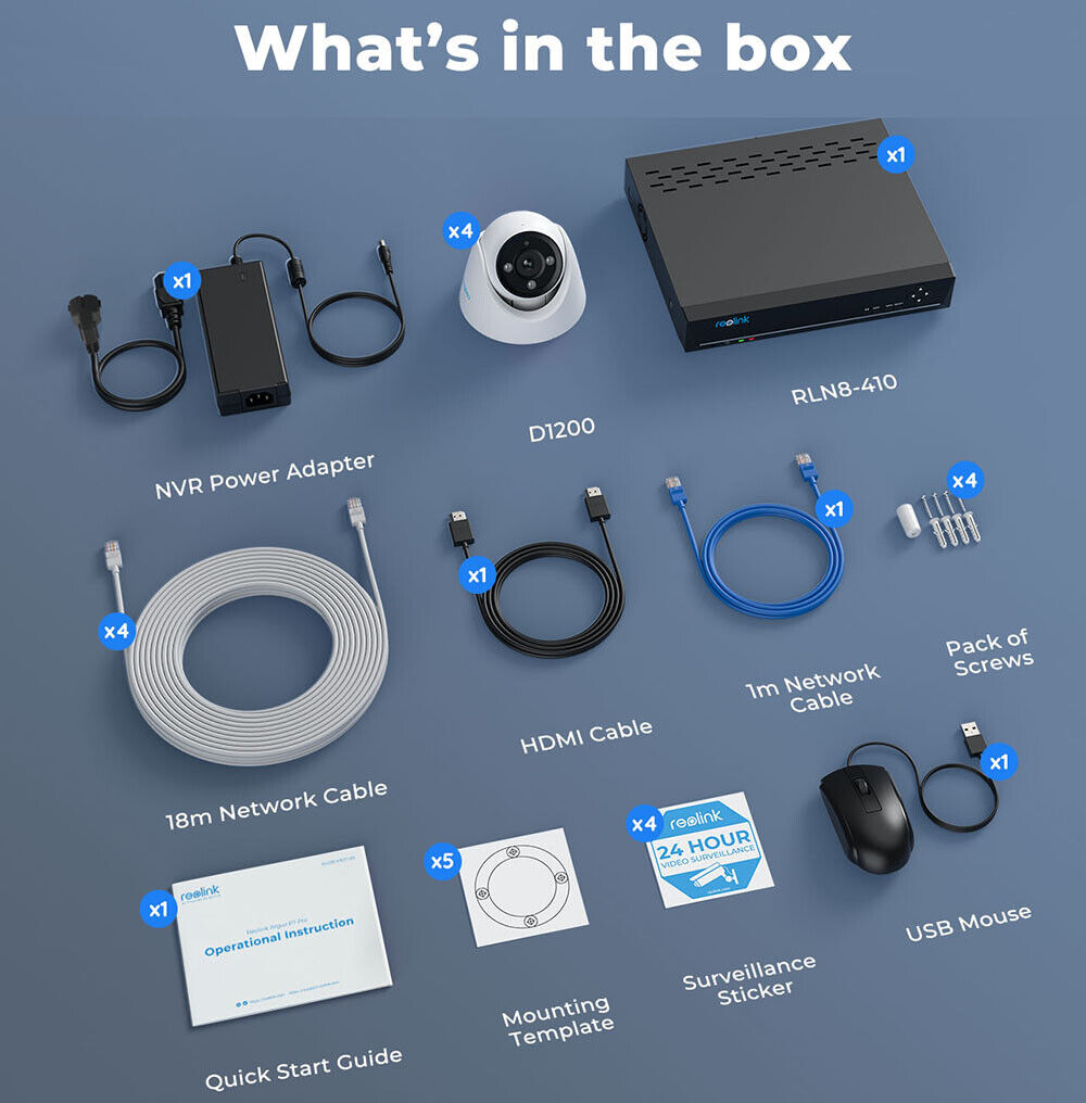 Reolink 8CH NVR 12MP POE 2-way Audio Person Detection Security IP Camera System - Secure IT Global