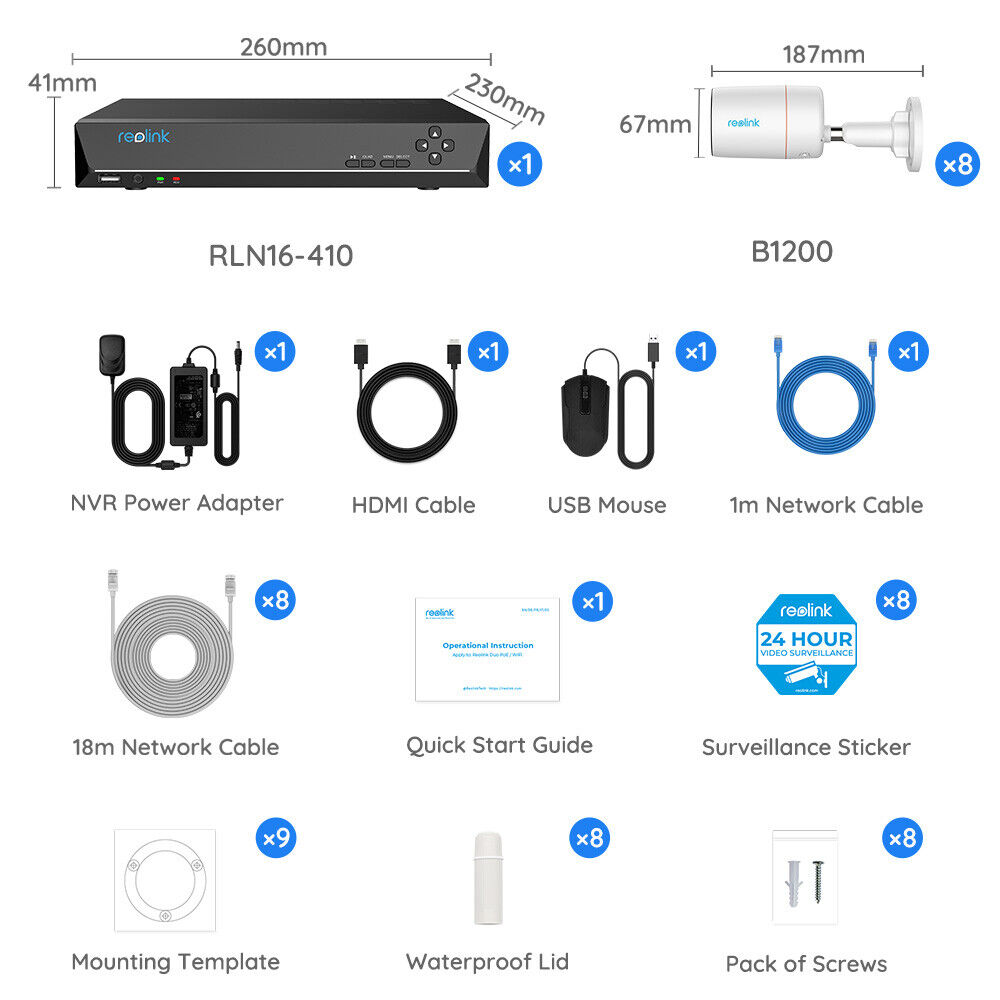 Reolink 12MP Ultra HD PoE H.265 16CH NVR with 4TB HDD Security Camera System - Secure IT Global