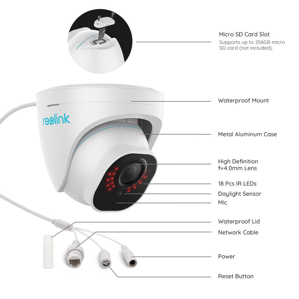 Reolink 5MP PoE IP 2-Way Audio Person Vehicle Detect Waterproof Security Camera - Secure IT Global