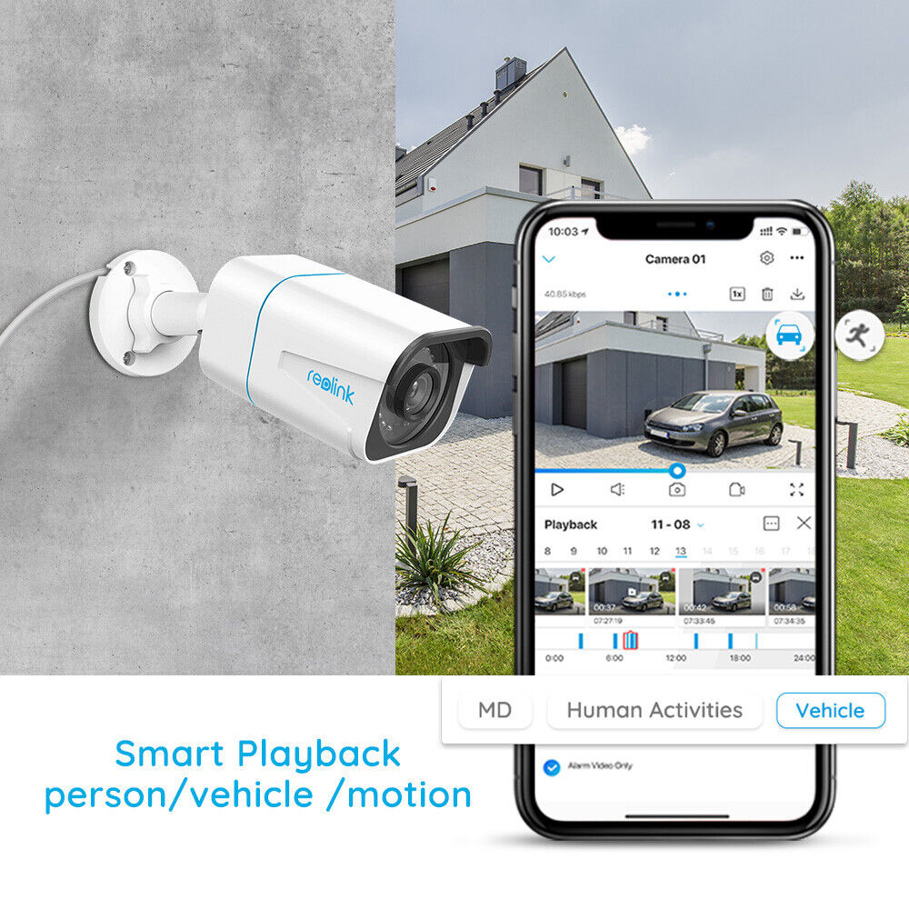 Reolink IP PoE Bullet 4K Ultra HD Smart Person/Vehicle Alerts Security Camera - Secure IT Global