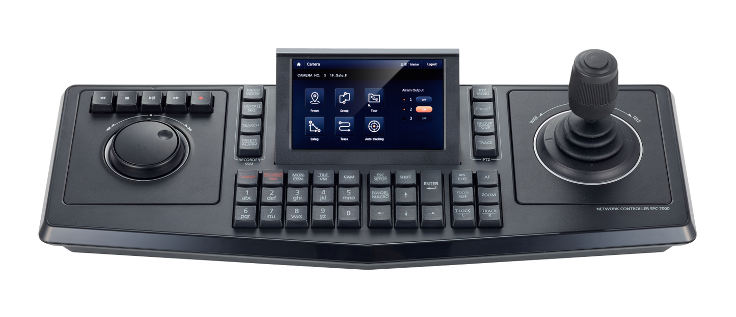 Hanwha Techwin SPC-7000 IP System Keyboard with Touch Screen SecurityController