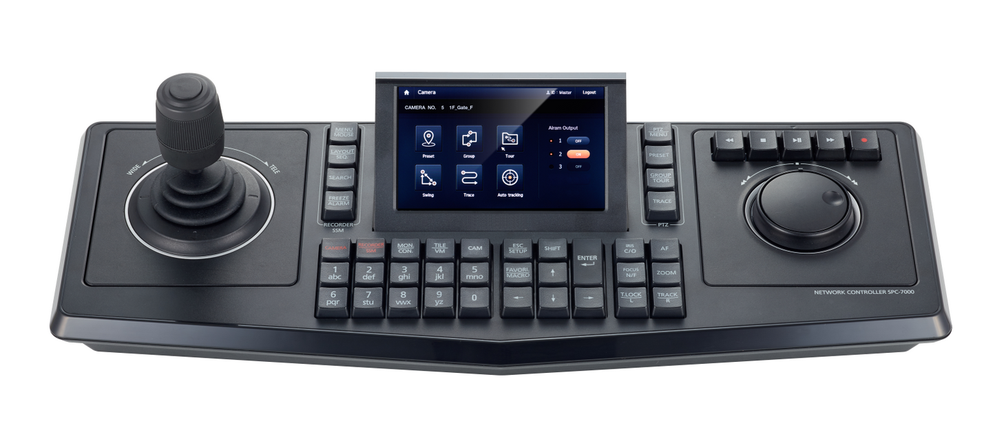 Hanwha Techwin SPC-7000 IP System Keyboard with Touch Screen SecurityController