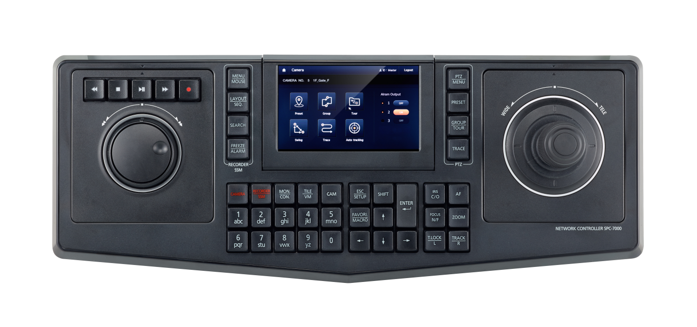 Hanwha Techwin SPC-7000 IP System Keyboard with Touch Screen SecurityController