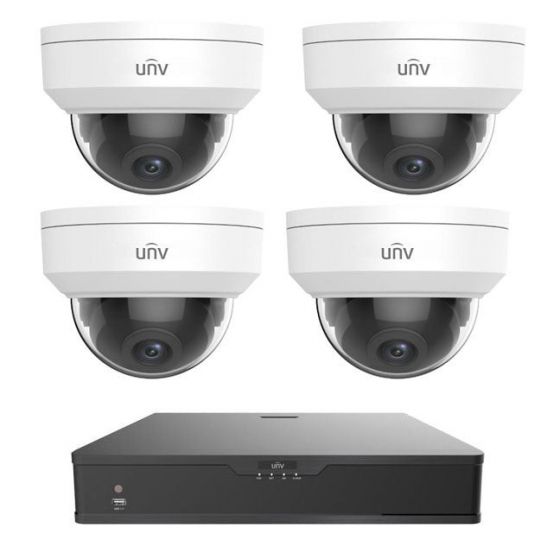 UNV IP67 NDAA Audio 4x4MP IP Dome Camera+4K 4-Ch Uniview NVR Security system - Secure IT Global