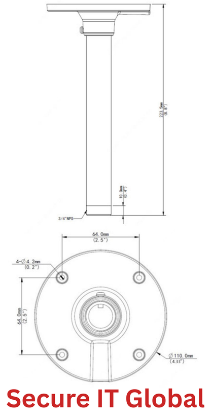 UNV Fixed Dome Indoor Pendant Mount Uniview Surveillance Security Accessory