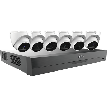 Dahua 5MP IP67 IR AI Eyeball Cameras + HDCVI 8CH DVR Security System 2.8 mm Lens