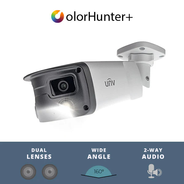Uniview 4MP Audio NDAA Bullet IP Network Security Camera 2x4.0mm Fixed Lens