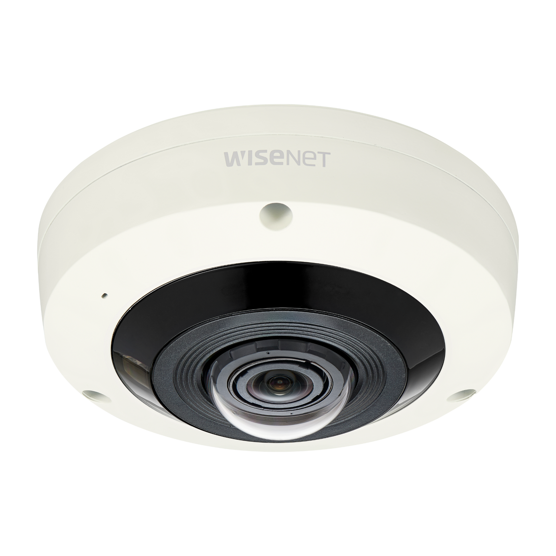 Hanwha Techwin 6MP fisheye camera installation for outdoor surveillance
