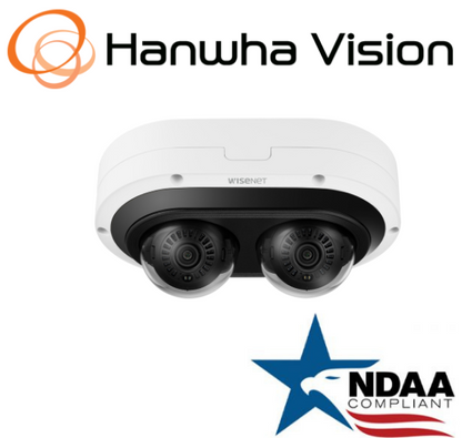 Hanwha Techwin PNM-7082RVD 2CH POE+ Vandal IR IP Security Dome Camera 3~6mm Lens