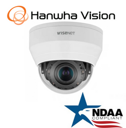 Hanwha Techwin QND-6082R 2MP PoE IP IR Security Dome Camera 3.2-10mm Lens