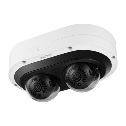Hanwha Techwin PNM-7082RVD 2CH POE+ Vandal IR IP Security Dome Camera 3~6mm Lens