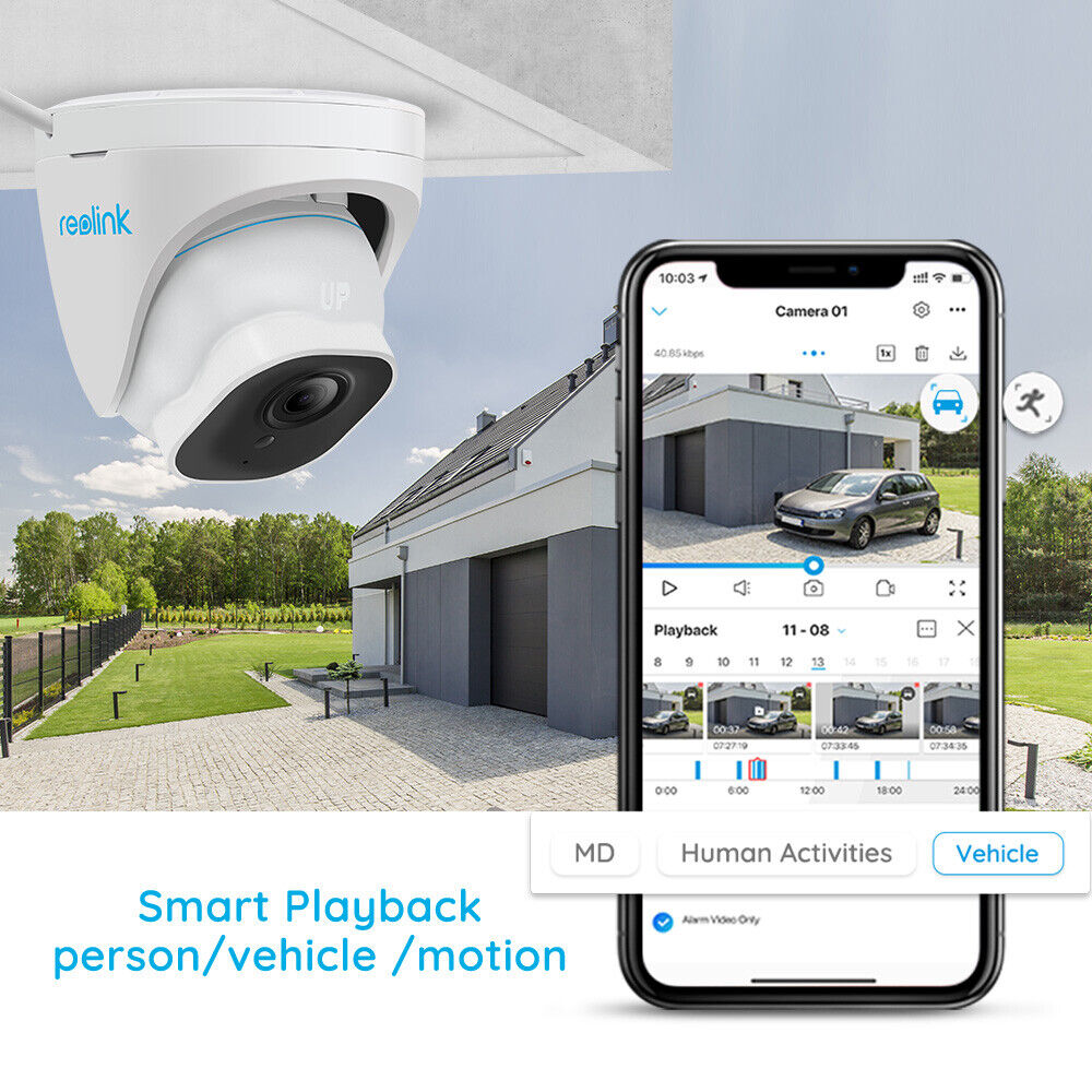 Reolink 4K HD Dome PoE IP Camera Home Outdoor Person-Vehicle Detect Audio Record - Secure IT Global