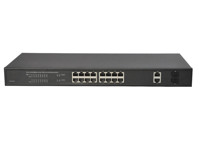 Hanwha Techwin SWT-P-162-480B 16-Port PoE+ Switch