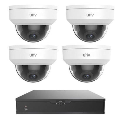 UNV IP67 NDAA Audio 4x4MP IP Dome Camera+4K 4-Ch Uniview NVR Security system - Secure IT Global 