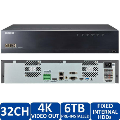 Hanwha Techwin WiseNet XRN-2010A-6TB 32CH 12MP Security NVR Recorder 6TB HDD